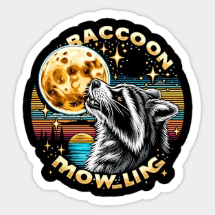 Raccoon Moon Howl Sticker